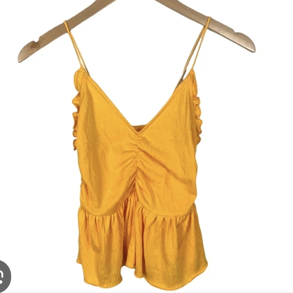 Women's Orange Ruffled Top - Picture 2 of 9